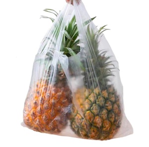 Bolsas de supermercado y tienda de comestibles al por mayor, desechables, biodegradables, de HDPE/LDPE, con asa tipo camiseta, para uso doméstico, con certificación ISO - Product Image 2