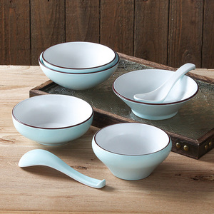 Xiangyuan <b>melamine</b> tableware commercial hot pot restaurant tableware four-piece set hotel restaurant bowl, <b>plate</b>, spoon and cup - Product Image 3