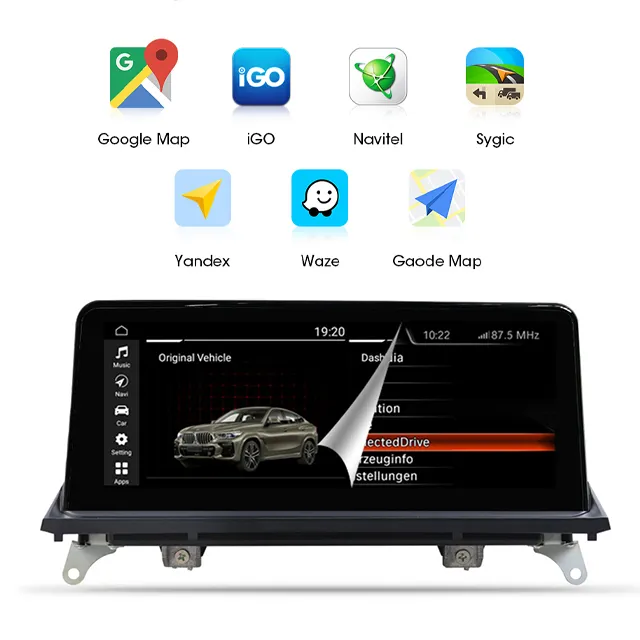 Pemutar Multimedia mobil bmw, Radio DVD mobil navigasi GPS Android 12 layar Navi 10.25"