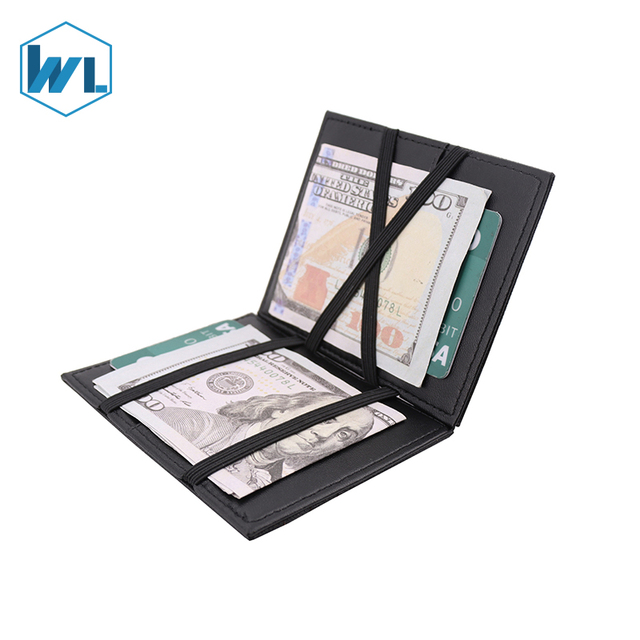 Magic Slim Safiano Real Leather Credit Card Holder RFID Blocking Men Wallet Minimal Functional Money Bag