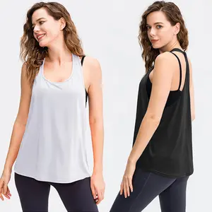 Magliette da donna da allenamento sciolte e canotte da donna per il Fitness Crop Top da donna con Bodybuilding Yoga Top corto alla moda