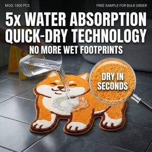 Alfombra Moderna y Resistente de <span class=keywords><strong>Shiba</strong></span> Inu, Antideslizante, Absorbente, de Microfibra, Apta para Mascotas, para Hogar, Hotel, Baño, Cadenas de Supermercados - Product Image 3