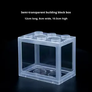<span class=keywords><strong>Mini</strong></span> Pecera Creativa de Bloques de Construcción - Plástico Transparente, Fácil Montaje, Decoración de Escritorio para Oficina, para Betta y Medusas - Product Image 6