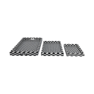 Vassoi decorativi a scacchi con interni ondulati per decorazioni centrotavola, set da 3 pezzi - Product Image 3
