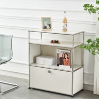 Salon moderne Table basse en acier inoxydable Armoire de rangement domestique Chariot décoratif pour crème