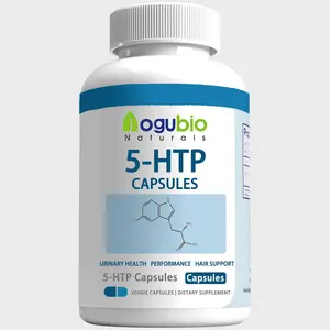 Aogubio 5-HTP özel etiket 5-HTP kapsüller (5-hidroksitriptofan) çift mukavemet, nörotransmitter desteği 5-HTP 60 sebze kapsülleri