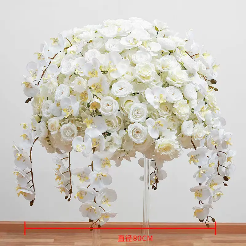 Customized Wedding Stage Table Centerpieces Flower Balls White Rose With Orchid Large Wedding Flower Ball