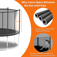 Trampolin Luar Ruangan KLB Factory dengan Rangka Aluminium Alloy Berkualitas Tinggi, PVC & Busa, Dilengkapi Jaring Pengaman untuk Anak-anak dan Remaja Unisex