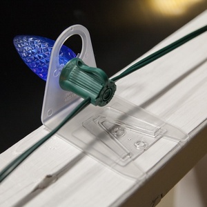 100+100 Pcs ABS Christmas <strong>Light</strong> Kit with Shingle Tabs &amp; <strong>Clips</strong> C7/C9 Bulbs Glue/Screw Transparent Mount <strong>Plastic</strong> Product - Product Image 1