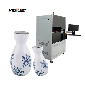 VIGOJET harga pabrik Cina pencetak Label bulat mesin cetak UV tinta putar Printer 360 derajat untuk botol kaca