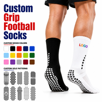 Chaussettes de football antidérapantes Grippy avec points en silicone, respirantes, à séchage rapide, coussinées, chaussettes de sport pour hommes, chaussettes personnalisées