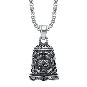 Pendentif cloche en acier inoxydable yunnique avec motif de crâne pour collier d'exorcisme de moto, cadeau - Product Image 5