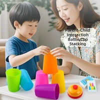 Jeu de pyramide de cartes pour 2 joueurs, 54 cartes, avec buzzer, jeu de compétition de couleurs, pour fêtes de famille, vente en gros, cadeau