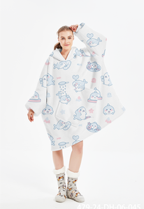 Bán Buôn Polyester Flannel Lông Cừu Sang Trọng Chăn Quá Khổ Áo Áo Chăn Nhân Vật Mặc Chăn Cho Nam Giới Phụ Nữ - Product Image 4