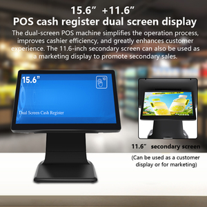 11.6 15.6 inch màn hình cảm ứng kép All-in-One POS Máy tính để bàn Hệ thống thanh toán với phần mềm POS Tiền mặt đăng ký máy - Product Image 2