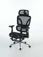 Chaise de bureau ergonomique de direction avec accoudoirs fixes, appui-tête réglable, confortable, pivotante, inclinable, à bascule et réglable en hauteur, pour atelier