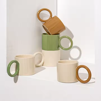 Tasse à café en porcelaine pour filles avec anse, compatible lave-vaisselle et micro-ondes, design contemporain, couleur/taille personnalisable pour la maison, le bureau, les mariages