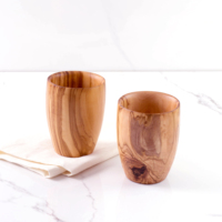 Tasse en bois d'olivier |   Capacité de 380 ml |   Vaisselle tunisienne artisanale |   Gravure personnalisée