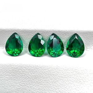 Заводская цена, оптовая продажа, высокое качество, лабораторное гидротермальное культивирование в форме капли воды, рыхлый драгоценный камень, ограненный зеленый драгоценный камень - Product Image 5