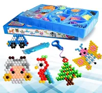 Vendita calda Amazon 12 colori bambini artigianato Puzzle 3D giocattoli fai da te giochi Aqua Kit di perle fuse con accessori