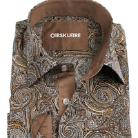 Camisa de Vestir Casual de Verano para Hombre, Talla Grande, Diseño Paisley, Corte Holgado, 100% Algodón Popelina, Transpirable