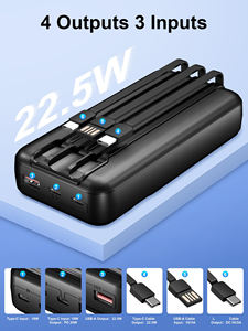 Batterie <span class=keywords><strong>externe</strong></span> personnalisée avec logo, Powerbank USB-C, batterie <span class=keywords><strong>externe</strong></span> 20000 mAh, Power Banks PD, charge super rapide, Power Bank 20000 avec câble - Product Image 2