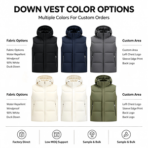 Chaleco Acolchado Ligero de Invierno para Hombre, Chaqueta sin Mangas, Chalecos Casuales con Capucha, Ropa de Trabajo con Logotipo Estampado, Chaleco de Rayón Cálido para Hombre - Product Image 3