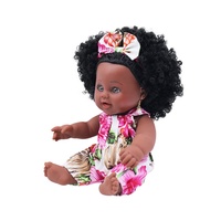 Poupée noire réaliste de 12 pouces OEM, le cadeau idéal pour les enfants, bébé fille en silicone de style africain, vêtements lavables, jouet pour jouer