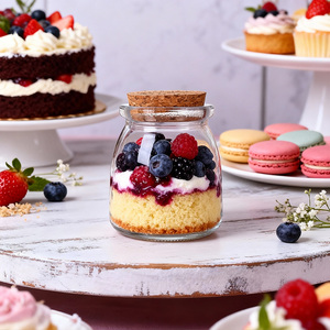 Stoples Puding Yogurt Kaca Transparan KANGAROO 100ml 3.3oz dengan Tutup Gabus Mudah Dibuka, Cetak Sablon, Wadah Penyimpanan Makanan, Logo Custom, Permen - Product Image 5