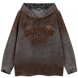 Sudadera con capucha de chenilla con letras bordadas, efecto desgastado, algodón grueso, corte oversize, estilo streetwear, personalizada para hombre - Product Image 2