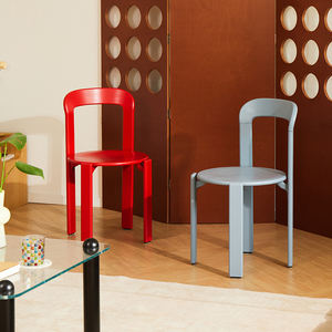 เก้าอี้ทานอาหาร, เก้าอี้ไม้เนื้อแข็งแบบมีพนักพิงซ้อนกันได้, เก้าอี้สำหรับพักผ่อน, เก้าอี้สำหรับโต๊ะทำงาน, บรรจุภัณฑ์สำหรับสั่งซื้อทางไปรษณีย์, เก้าอี้สไตล์กลางศตวรรษ, เก้าอี้คาเฟ่ดีไซน์สวิส - Product Image 6