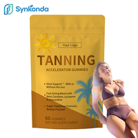 Gummies de vitamines bronzantes pour une peau saine et un bronzage amélioré, supplément de collagène pour la peau, marque privée, bonbons gélifiés, 60 unités