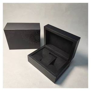 Luxury Matte <b>Black</b> Watch <b>Gift</b> <b>Box</b> With Gear Embossing Custom Logo Mechanical Watch Packaging <b>Box</b> - Product Image 3
