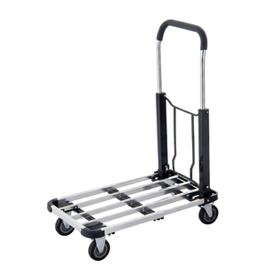 รถเข็นพับได้อเนกประสงค์สำหรับงานอุตสาหกรรม โครงสร้างอลูมิเนียมและเหล็ก ล้อสี่ล้อ สำหรับขนย้ายวัสดุในคลังสินค้าและขนส่งอุปกรณ์ - Product Image 1