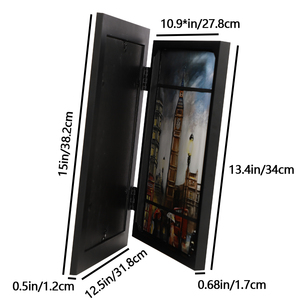 Vitrine pour œuvres d'art d'enfants avec ouverture frontale, support mural en bois noir pour photos et dessins - Product Image 3