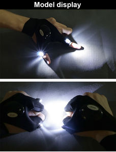 Thể Thao Ngoài Trời Chạy Cơ Khí Làm Việc Ánh Sáng Đèn Flash Nửa Ngón Tay USB Sạc Đèn Pin LED Câu Cá Găng Tay - Product Image 5