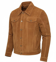 Blouson en daim pour homme, fermeture éclair, col montant, coupe ajustée, style classique, imperméable, coupe-vent, automne, décontracté urbain