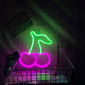 Cerise Rechargeable par USB pour chambre de bébé, cadeau de fête pour enfants, lumière suspendue, décoration murale, mignon, cerises, <span class=keywords><strong>led</strong></span>, signe néon, luz de ip néon - Product Image 3