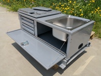 Plateau en aluminium, caravane, évier coulissant, banc, camping-car, remorque, cuisine