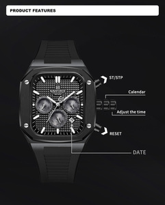 Reloj de Pulsera NAVIFORCE 8037 <span class=keywords><strong>BBB</strong></span> de Lujo para Hombre, Diseño Ejecutivo, Cuarzo, Cronógrafo, 24 Horas, Correa de Sílice Ahumada - Product Image 3