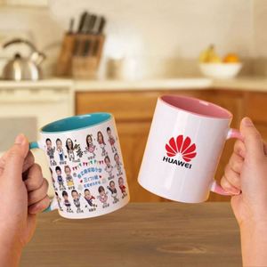 Tazas de Café de Cerámica de 220CC con Tapa de Rosca y Pajita, Personalizables con Logotipo, Ecológicas, para la Vuelta al Cole, Sublimación Personalizada, BSCI, USA - Product Image 1