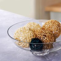 Bol décoratif en verre (H:4,5" D:12") |   Bol de présentation pour buffet de bonbons aux fruits | Terrarium, centre de table de cuisine