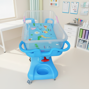 <span class=keywords><strong>Cuna</strong></span> Pediátrica Móvil con Inclinación y Altura Ajustables, Fabricada en ABS, con Base Estable para Cuidados Neonatales en Hospitales - Product Image 5