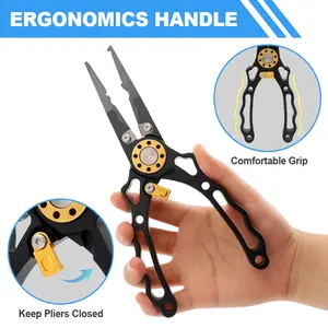 YUEYANG New Design Combination Fishing Pliers Aluminium Tongs Hook Remover Multi Function Pliers Fish Lip Grip Grabber Set