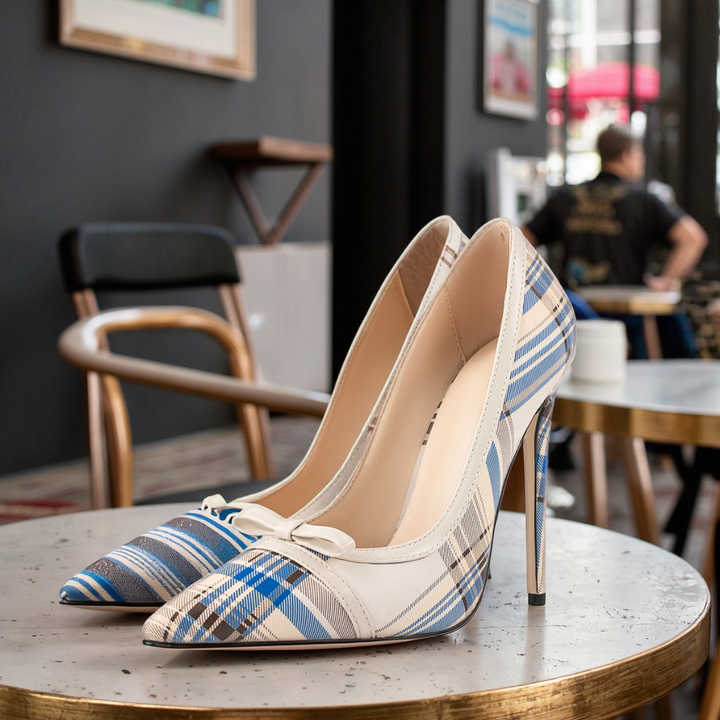 Designer Women's 3D Printing Plaid Pattern Bowknot Single Pumps Formal Office  Shoes for Summer Winter Spring Autumn Thin Heels| Alibaba.com