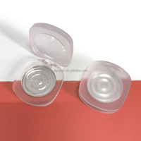 Rayee 5g 42mm Boîtier carré givré portable vide pour palette de fards à paupières et blush, en matériau ABS, avec gaufrage et estampage