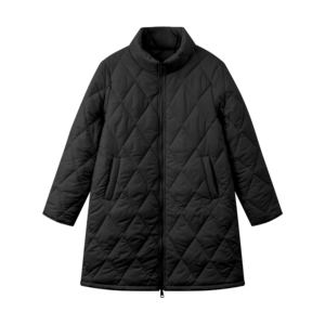 Abrigo Acolchado Versátil <span class=keywords><strong>de</strong></span> <span class=keywords><strong>Otoño</strong></span>/Invierno con Cuello Alto y Capucha, Impermeable, 100% Poliéster |   Abrigo Largo con Costuras <span class=keywords><strong>de</strong></span> Diamantes Estilo Preppy - Product Image 6
