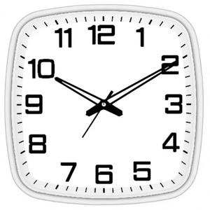 Large Display Square Wall <b>Clock</b> – Quartz Movement Non-Ticking <b>Battery</b> Operated <b>Clock</b> – Ivory & White Options - Product Image 2