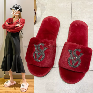 Fashion Flat Women's Fur Slippers Ladies Home Slippers Indoor Fluffy Designer Slippers <b>Slides</b> Shoes for Women - Product Image 2