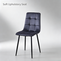 Chaise de salle à manger simple et moderne pour la maison, avec cadre en fer élégant, coussin léger et stable, pour restaurant, hôtel, balcon, salon, avec dossier, pour table à manger